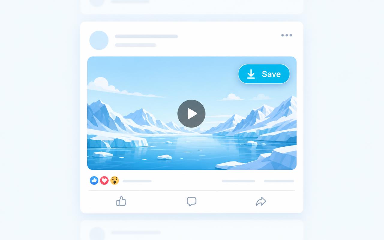 SaveClipX Save pill on a social video post in a feed