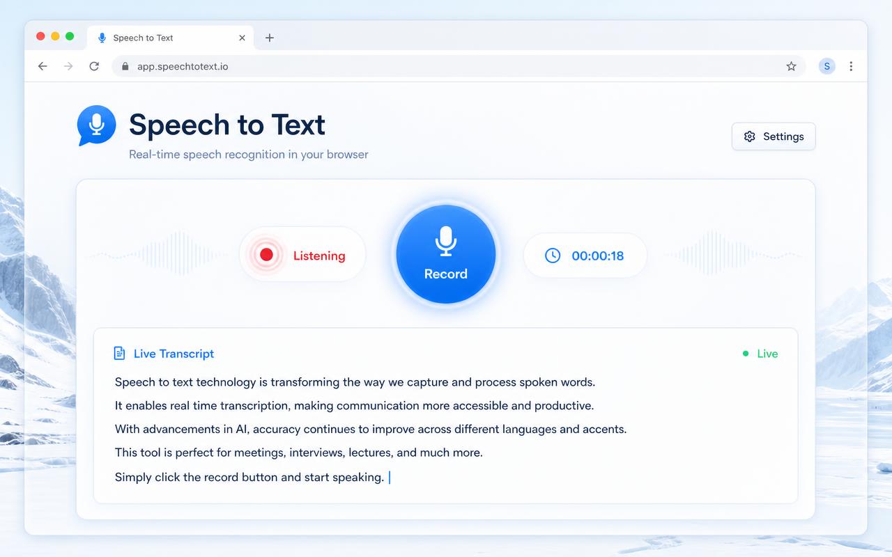 Press record and talk